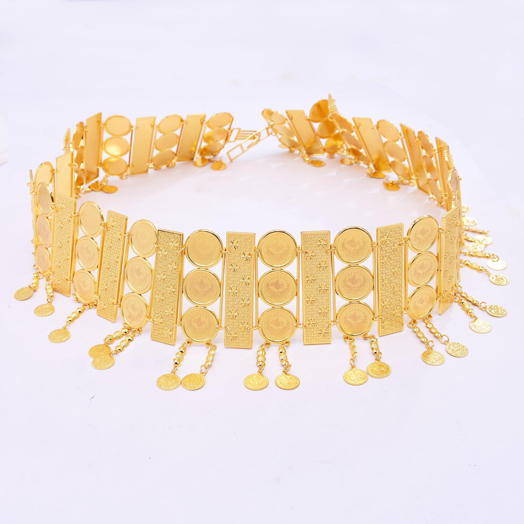 Ethnic Fashion Co In - 3-Row Wide Coin Tassel Belt Body