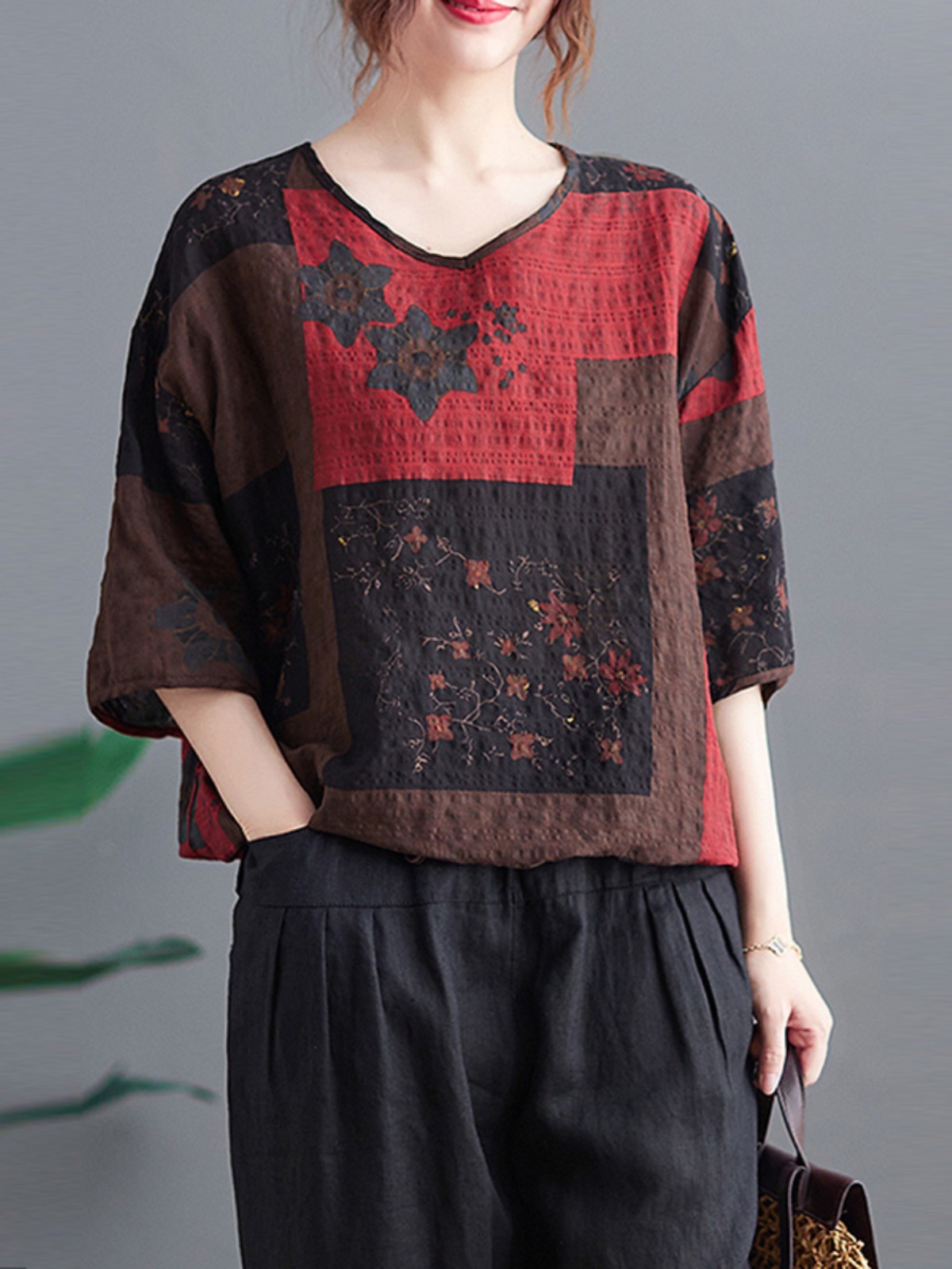 Lightweight Cotton Linen V-nec - огляд і ціна Ethnic Fashion Wear