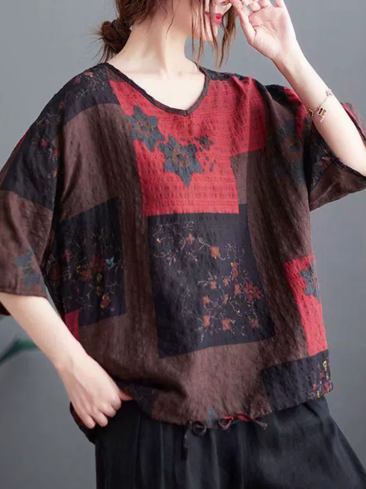 Lightweight Cotton Linen V-nec - огляд і ціна Ethnic Fashion Wear