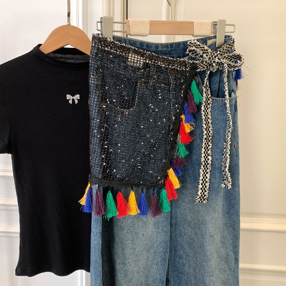 Y2K Mini Skirt Hollow Fringed  - огляд і ціна Y2K Ethnic Fashion