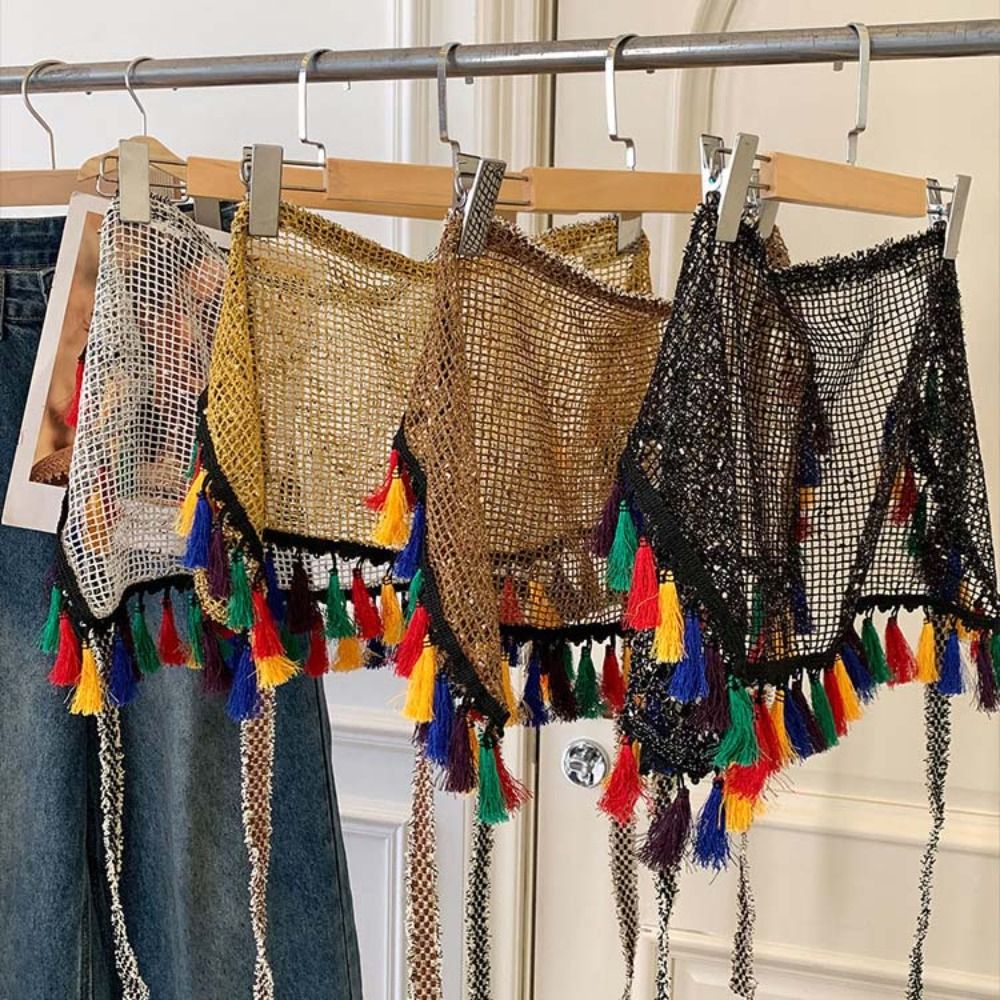 Y2K Mini Skirt Hollow Fringed  - огляд і ціна Y2K Ethnic Fashion