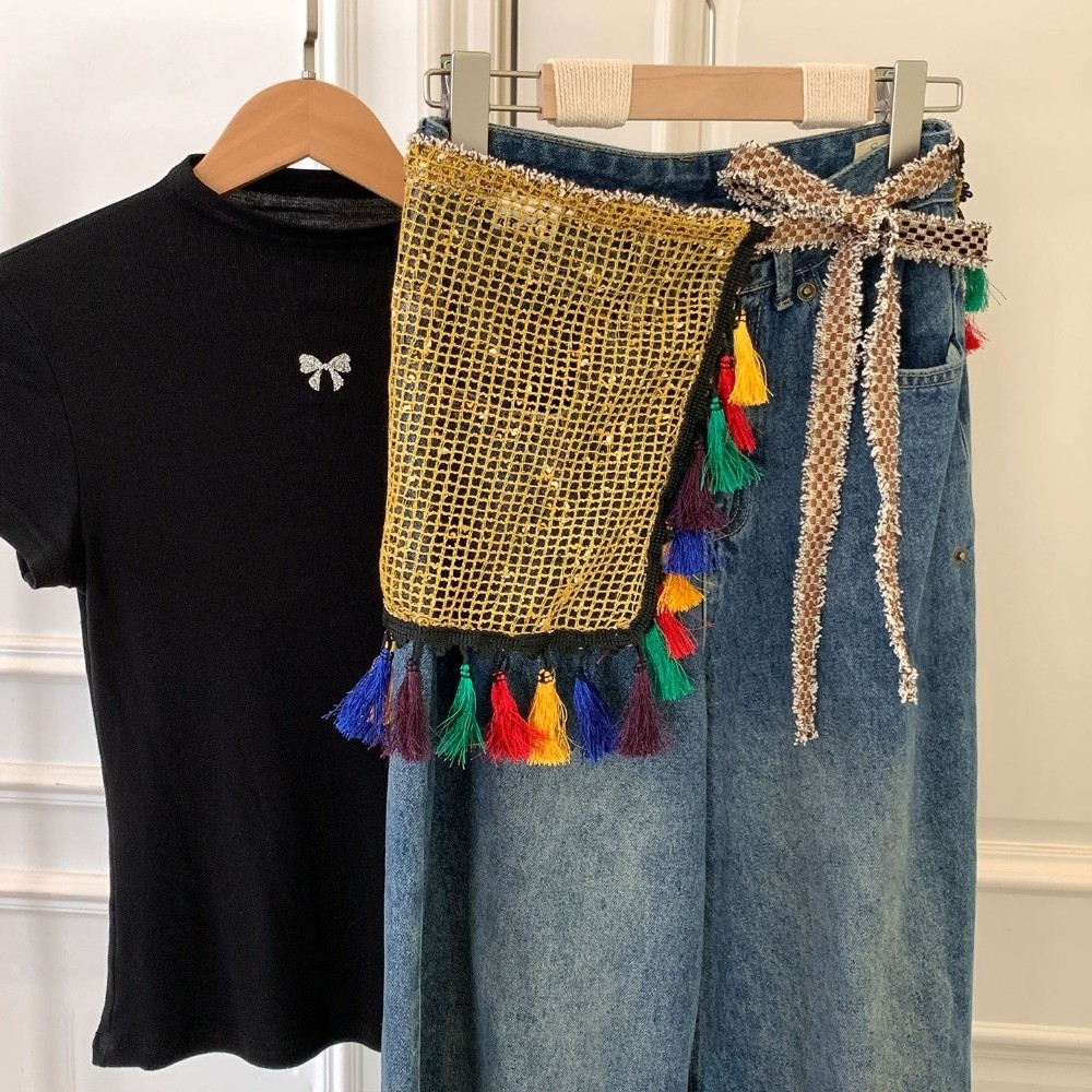 Y2K Mini Skirt Hollow Fringed  - огляд і ціна Y2K Ethnic Fashion