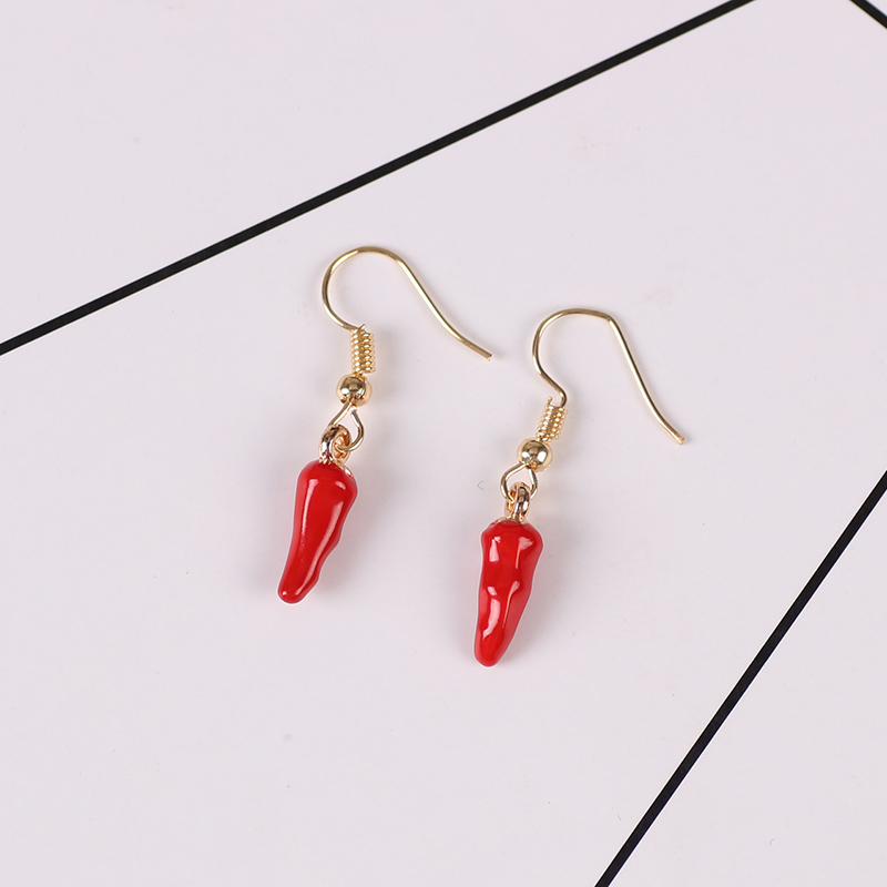 Cute Red Pepper Earrings Pendi - огляд і ціна Ethnic Fashion Sale