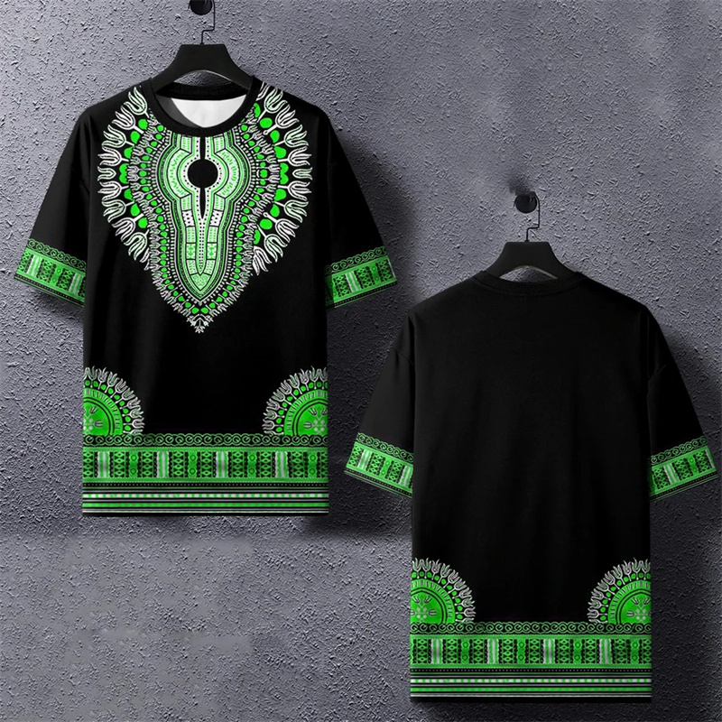 Summer Harajuku 3D Printed Eth - огляд і ціна Dashiki Shirt Men
