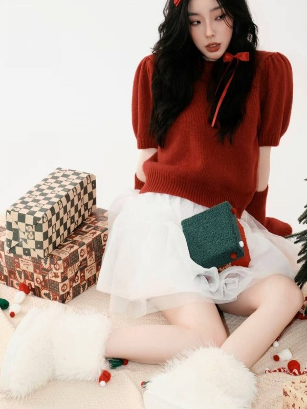 Cute Red Christmas Sweater Pho - огляд і ціна Ethnic Fashion Wear